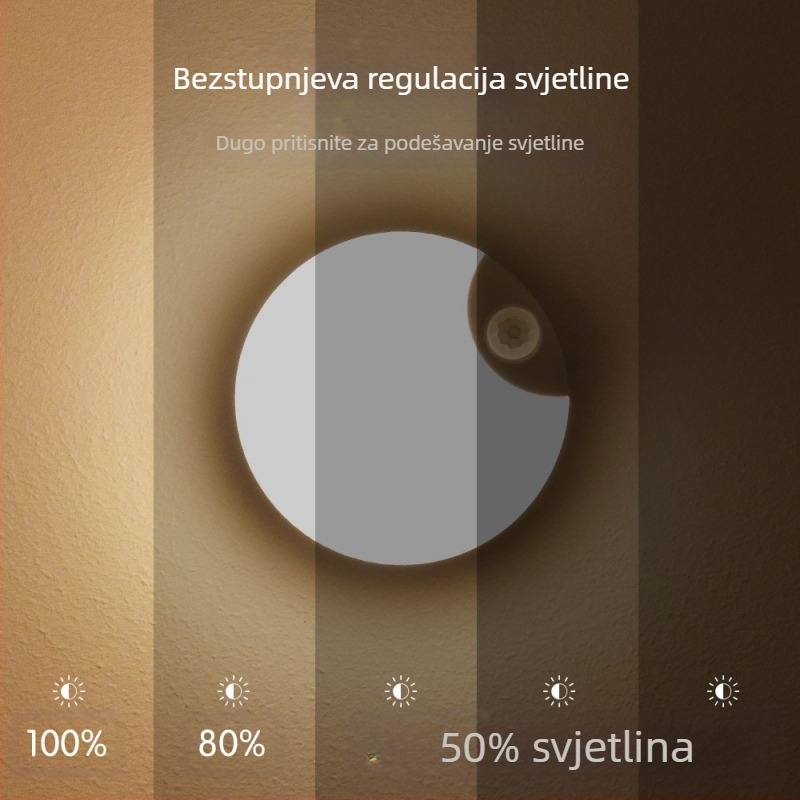 Nova indukcijska lampa, indukcijska lampa za ljudsko tijelo, pametna spavaća soba, zatamnjenje WC-a, magnetsko usisavanje s punjenjem, LED noćno svjetlo