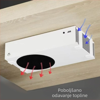 Zidni stalak s dvostrukom namjenom za Xbox Series S igre, ručka za pohranu, nosač za vješanje ispod stola