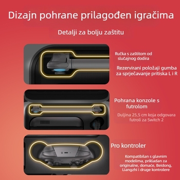 Pogodno za kozmetičku torbu za Switch2, višenamjensku zaštitnu torbu za kontroler igara, tvrdu torbu za Nintendo igraću konzolu preko tijela