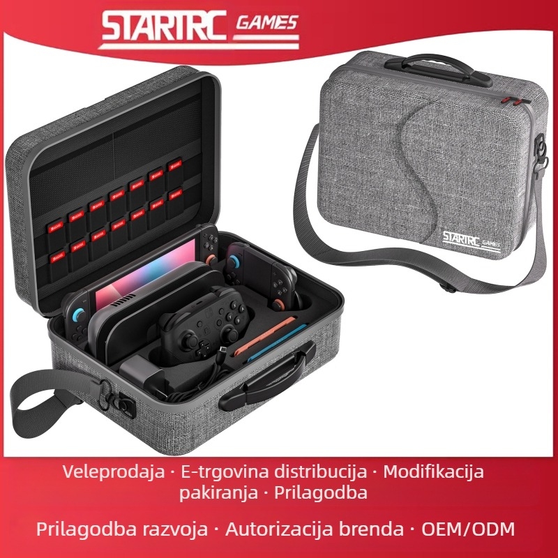 Pogodno za kozmetičku torbu za Switch2, višenamjensku zaštitnu torbu za kontroler igara, tvrdu torbu za Nintendo igraću konzolu preko tijela