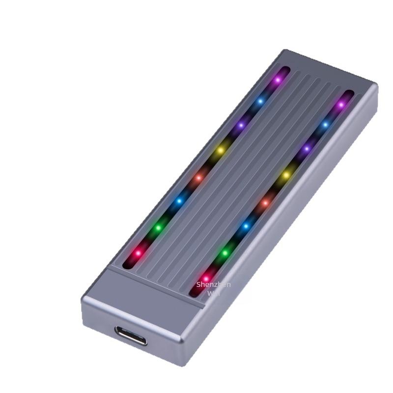 M.2 SSD kutija za tvrdi disk Nvme NGff kutija za tvrdi disk s dvostrukim protokolom RGB Cool Lighting
