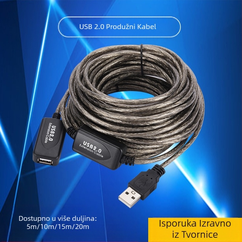 USB2.0 produžni kabel 5 metara 10 metara 15 metara USB muški-ženski pojačalo signala bežična mrežna kartica podatkovni produžni kabel