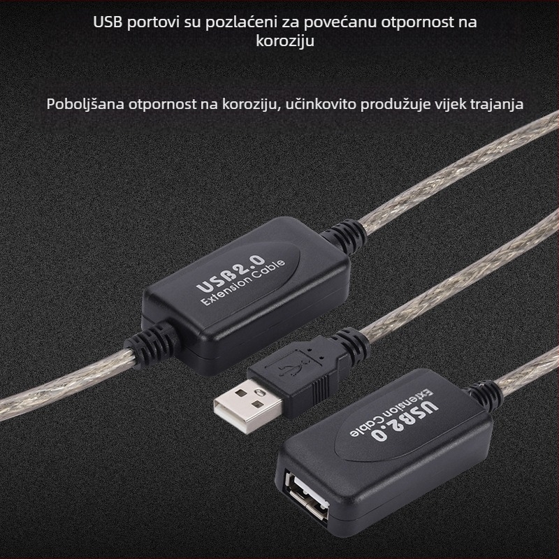 USB2.0 produžni kabel 5 metara 10 metara 15 metara USB muški-ženski pojačalo signala bežična mrežna kartica podatkovni produžni kabel