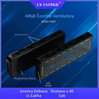 Tvornička izravna prodaja Argb Chassis Fan Hub One-to-Eight Divine Light Synchronization Desktop Host Fan Controller