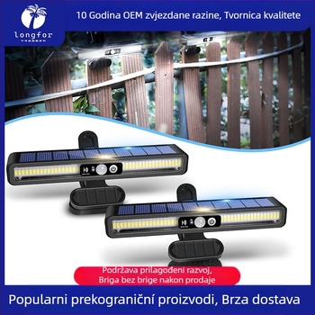 Nova solarna lampa s kopčom, vanjska indukcijska lampa za ljudsko tijelo, zidna lampa s kopčom, praktična instalacija, kamperska lampa za hitne slučajeve