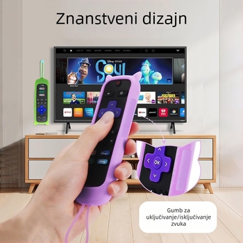 Univerzalna silikonska navlaka za daljinski upravljač Explosions Roku serije, mačje uši, svjetleća navlaka otporna na padove