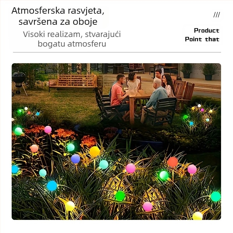 Prekogranična solarna krijesnica za podlogu, kućna vodootporna vrtna svjetiljka, vrtna svjetiljka, vanjska LED kontrola svjetla