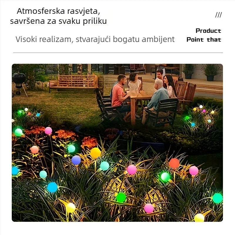 Prekogranična solarna krijesnica za podlogu, kućna vodootporna vrtna svjetiljka, vrtna svjetiljka, vanjska LED kontrola svjetla