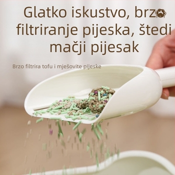 Prekogranični novi proizvod Dvobojna zidna lopata za mačji pijesak s dvostrukim specifikacijama Dvostruki zidni dizajn za praktičnije skladištenje i dezodoriranje