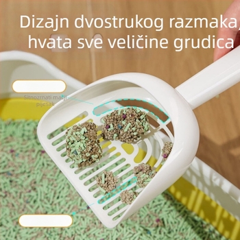 Prekogranični novi proizvod Dvobojna zidna lopata za mačji pijesak s dvostrukim specifikacijama Dvostruki zidni dizajn za praktičnije skladištenje i dezodoriranje