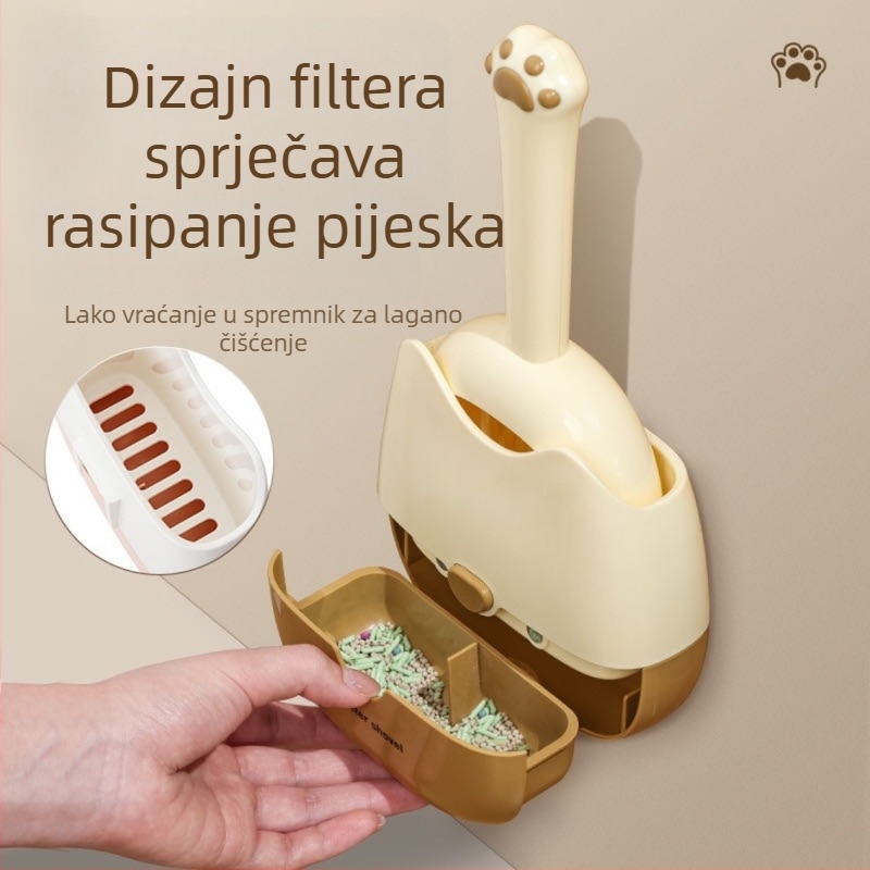 Prekogranični novi proizvod Dvobojna zidna lopata za mačji pijesak s dvostrukim specifikacijama Dvostruki zidni dizajn za praktičnije skladištenje i dezodoriranje