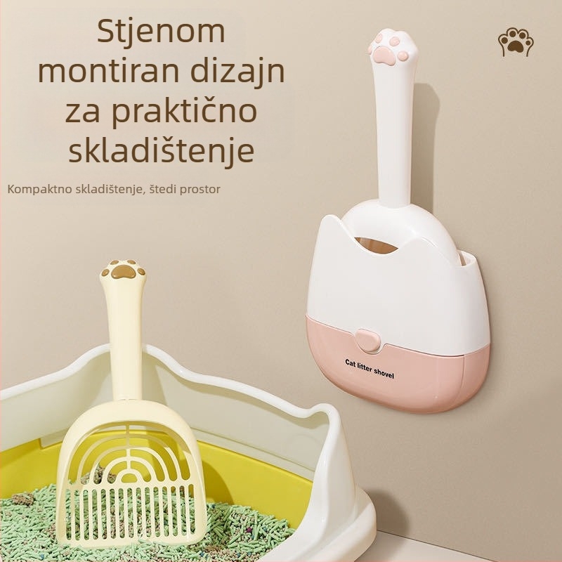 Prekogranični novi proizvod Dvobojna zidna lopata za mačji pijesak s dvostrukim specifikacijama Dvostruki zidni dizajn za praktičnije skladištenje i dezodoriranje