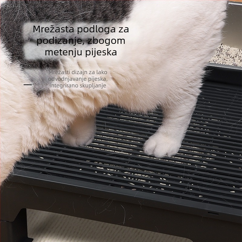 Prostirka za mačji pijesak, platforma za kontrolu smeća, podesiva pedala za kontrolu smeća, stepenica za starije mačke, prostirka za kontrolu mačjeg pijeska, zaštita od prskanja
