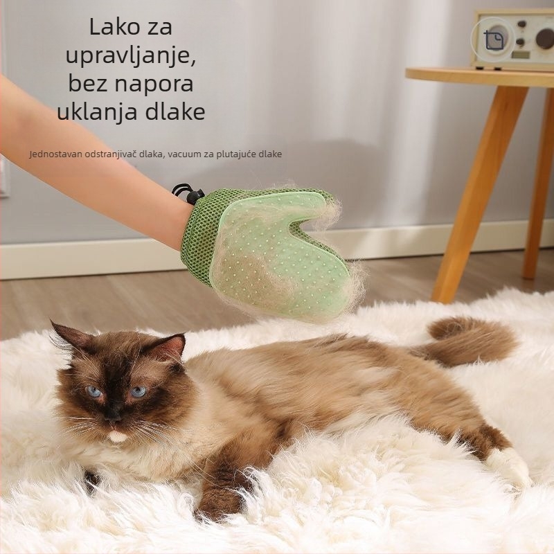 Prekogranične popularne rukavice za njegu kućnih ljubimaca za mačke, 2 u 1 uklanjanje dlaka i masaža, veleprodaja uklanjanja dlaka