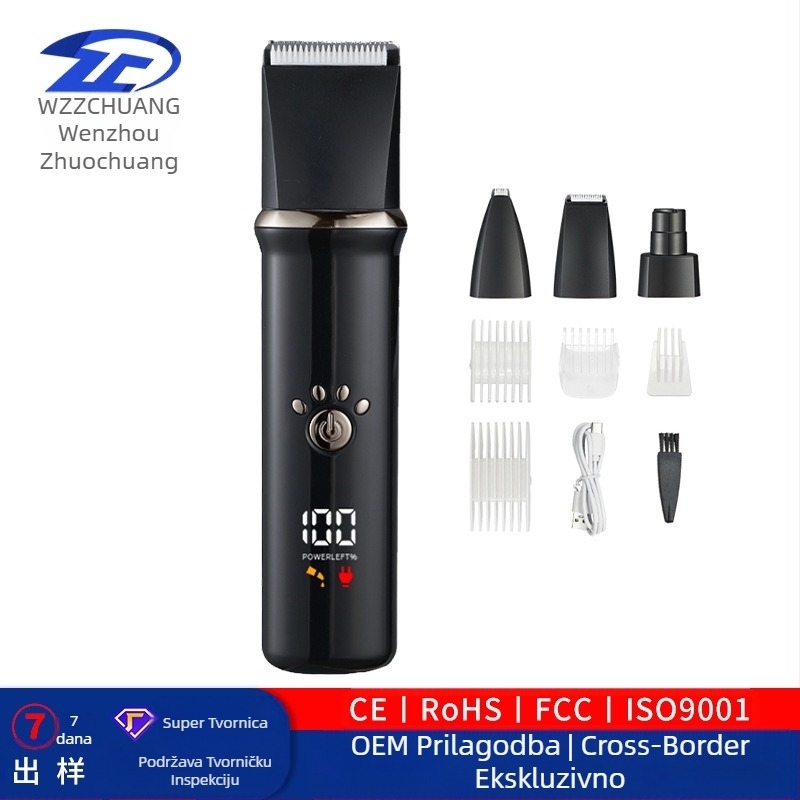 Novi električni brijač za kućne ljubimce, prekogranični, brijanje dlaka na nožnim prstima za mačke i pse, električni šišač za kosu, odijelo za kućne ljubimce četiri u jednom