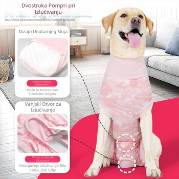 Amazonska odjeća za sterilizaciju pasa, nova menstrualna odjeća za pse, može držati sanitarne uloške, prozračna odjeća za oporavak od odvikavanja od dojenja i protiv lizanja