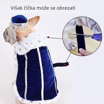Novo slatko odijelo za psećeg kralja u Halloweenu za božićne kućne ljubimce s podesivim čičkom