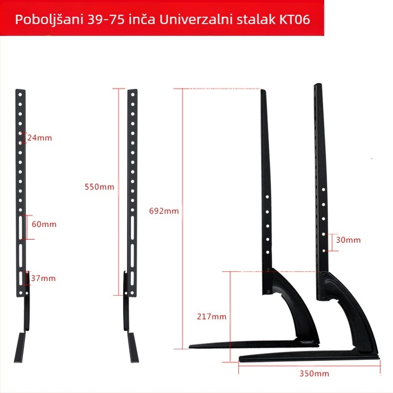 Nosač za LCD TV bez bušenja i povećanja visine za stol, pogodan za 32/42/46/55/60 inča
