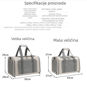 Torba za mačke, izlazna prijenosna, velikog kapaciteta, prozračna, kavez za mačke u automobilu, kavez za mačke, torba za pse, prijenosna, sklopiva torba za kućne ljubimce preko tijela