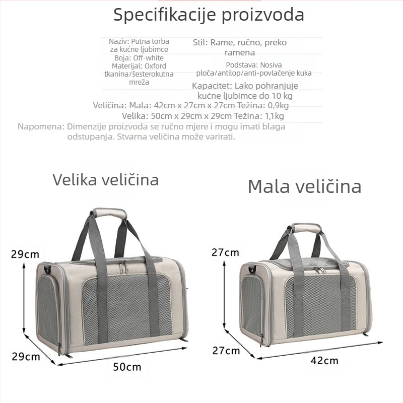 Torba za mačke, izlazna prijenosna, velikog kapaciteta, prozračna, kavez za mačke u automobilu, kavez za mačke, torba za pse, prijenosna, sklopiva torba za kućne ljubimce preko tijela