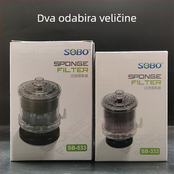 Songbao vodeni goblin, keramički okrugli akvarij s tri filtera, mali akvarij s kisikom, pneumatski mini usisni WC