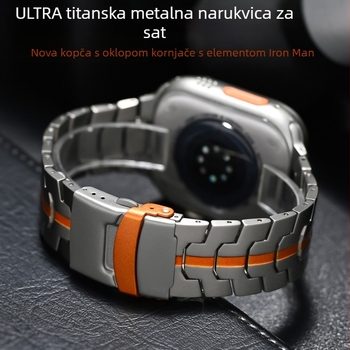 Titanijski metalni remen za sat pogodan za Apple Watch remen od čistog titanija, Iron Man, legura titanija, remen za pametni sat iWatch S11