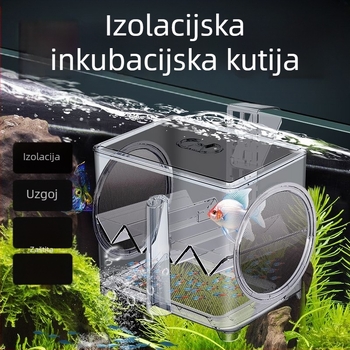 SQG Kutija za izolaciju izleganja akvarija, akrilna kutija za uzgoj gupija, tropske ribe, mala riba, kuća za izleganje mladih riba