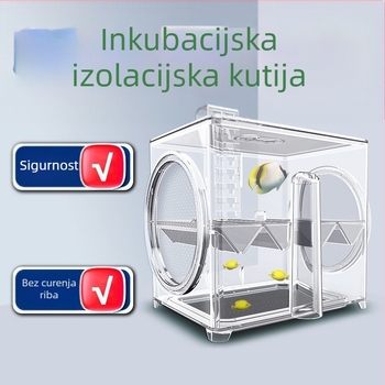 SQG Kutija za izolaciju izleganja akvarija, akrilna kutija za uzgoj gupija, tropske ribe, mala riba, kuća za izleganje mladih riba