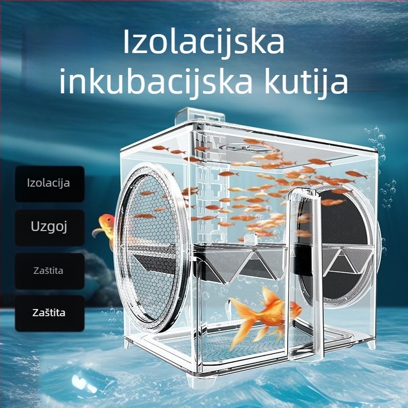 SQG Kutija za izolaciju izleganja akvarija, akrilna kutija za uzgoj gupija, tropske ribe, mala riba, kuća za izleganje mladih riba