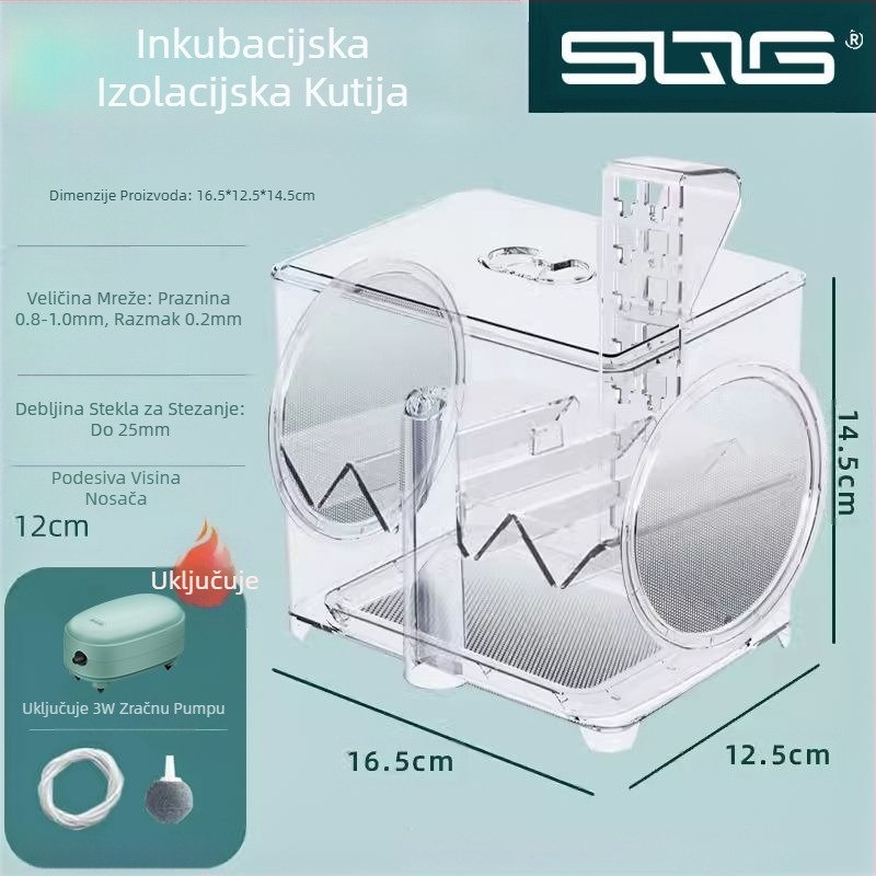 SQG Kutija za izolaciju izleganja akvarija, akrilna kutija za uzgoj gupija, tropske ribe, mala riba, kuća za izleganje mladih riba