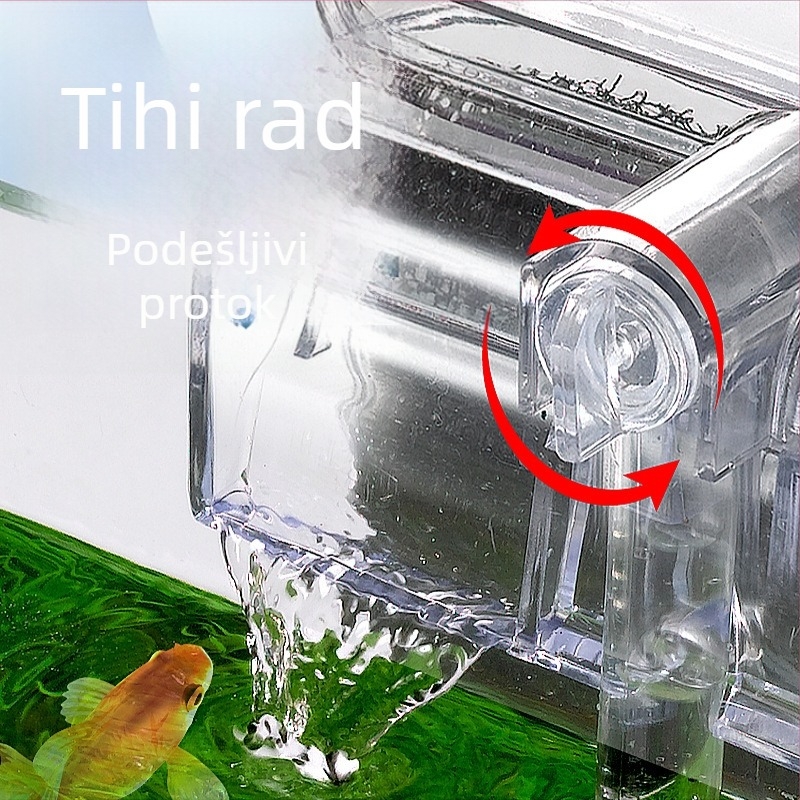 Filter za akvarij, mali filter za vodopad, aerator za akvarij, zidna filterska pumpa, bez zvuka, vanjski, viseći, podesivi