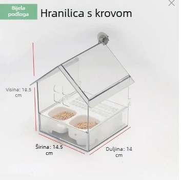 Hranilica za papige, krovni umivaonik za kupanje, sunce, crni feniks, božur, ptica, prozirna kutija za hranjenje vodom, lako se čisti B