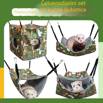 Amazon krevet za zamorce, vrećica s medom, tvor, vjeverica, vjeverica, proljetno/ljetno viseća mreža za kućne ljubimce, set od četiri dijela