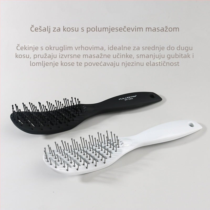 Proizvođačev gotovi muški češalj za frizuru, mali zakrivljeni češalj, glatka kosa, češalj s devet redova širokih zubaca, frizerski alat, češalj za oblikovanje s uljnom glavom