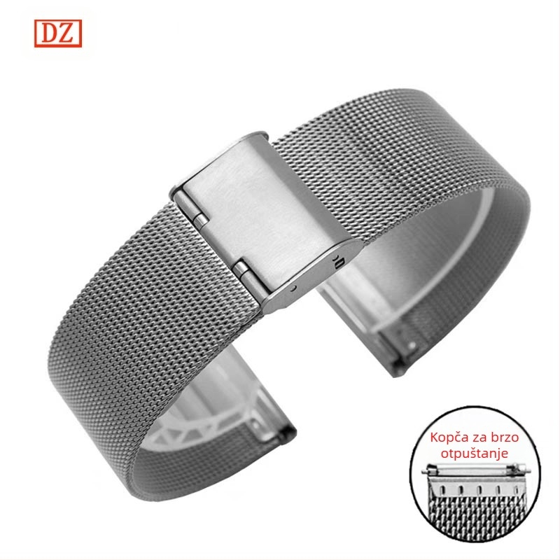 Pogodno za Dw nehrđajući čelik Huawei Gt 5m Lan尼斯 mrežasti remen Apple iWatch s jednom/dvostrukom kopčom 04 Line remen za sat