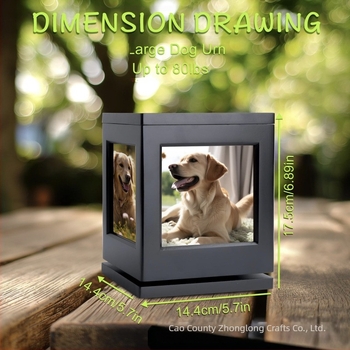 Drvena urna za kućne ljubimce, rotirajuća baza s okvirom za fotografije, kutija za lijes za pse, kutija za kremiranje za kućne ljubimce i mačke