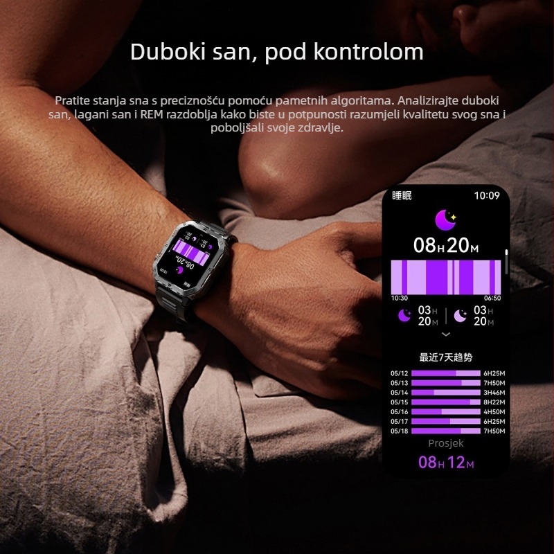 Prekogranični novi Qs39 pametni sat za vanjsku upotrebu s ultra-dugim vijekom trajanja baterije, Bluetooth pozivom, praćenjem otkucaja srca, sportskim pametnim satom