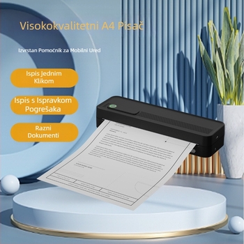 Kućni A4 pisač Mali bežični Bluetooth prijenosni ručni A4 termalni pisač bez tinte Kućni spojen na mobilni telefon