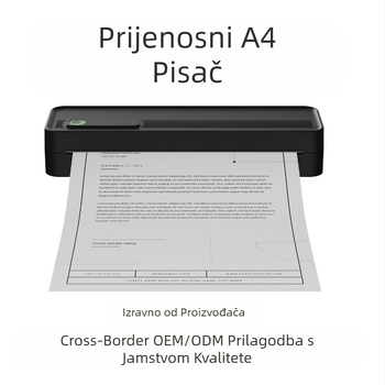 Kućni A4 pisač Mali bežični Bluetooth prijenosni ručni A4 termalni pisač bez tinte Kućni spojen na mobilni telefon
