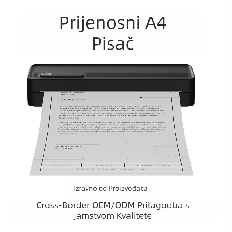 Kućni A4 pisač Mali bežični Bluetooth prijenosni ručni A4 termalni pisač bez tinte Kućni spojen na mobilni telefon