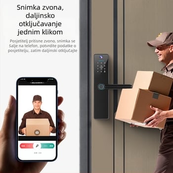 Graffiti Cat-Eye brava s otiskom prsta, daljinska brava za sobu, drvena vrata, pametna brava za ured, spavaću sobu, prekogranična, novi model kuće za najam