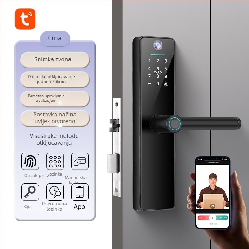 Graffiti Cat-Eye brava s otiskom prsta, daljinska brava za sobu, drvena vrata, pametna brava za ured, spavaću sobu, prekogranična, novi model kuće za najam