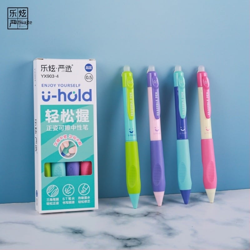 Lexuan gel olovka za pozitivno držanje s izbrisivim efektom za učenike osnovne škole, posebna čarobna gumica s gumicom za brisanje, plava i crna, za korekciju držanja