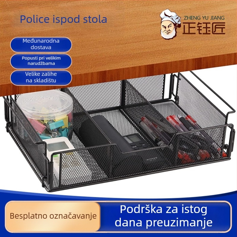 Vješalica za ladicu stola za spavaonicu, viseći stalak za pohranu na radnom stolu, ormarić za spise, viseća košara ispod stola