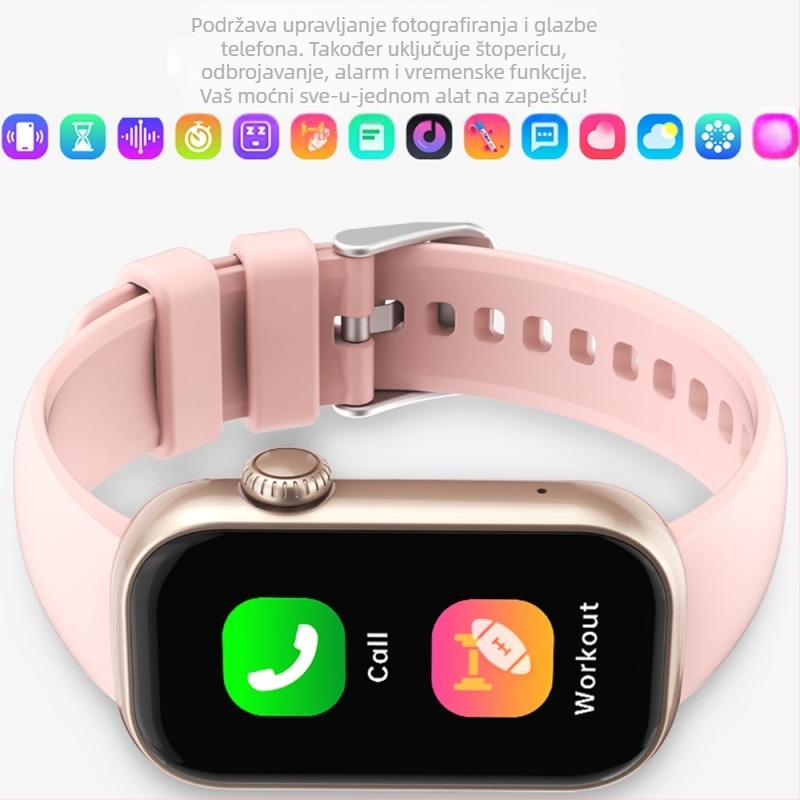 Novi Bluetooth Call pametni sat s dinamičkim mjerenjem otkucaja srca u stvarnom vremenu za žensko zdravlje, višenamjenska sportska pametna narukvica
