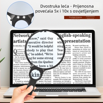 Ručno povećalo 5X 10X povećalo visoke rezolucije za starije osobe sa svjetlom LED povećalo za čitanje Amazon novi model