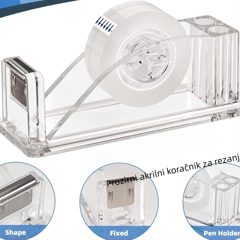 Prozirni akrilni rezač trake, mali stroj za rezanje trake, stolni uredski poklon set, veleprodaja