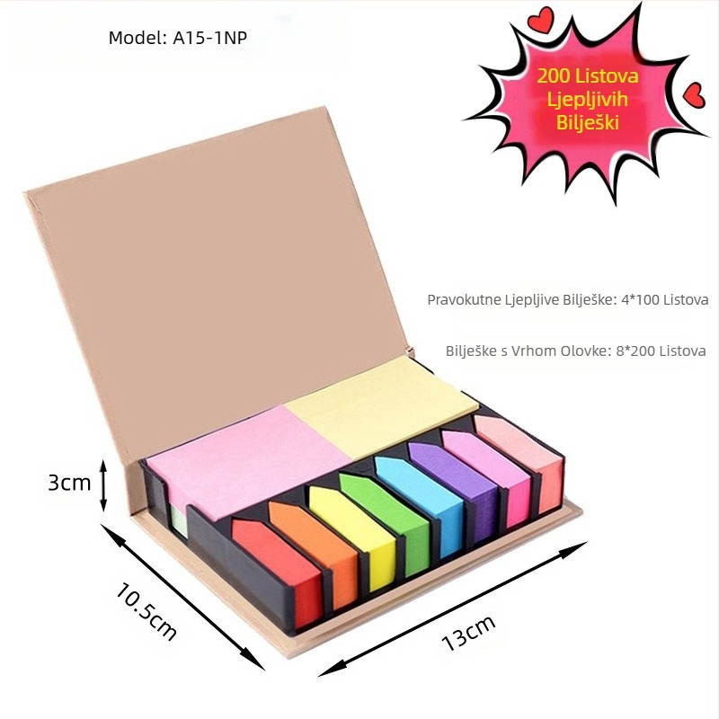 N puta ljepljiva bilješka ljepljiva bilješka studentske riječi dom bilješka papir poruka hladnjak u boji naljepnice za rukopis 200 komada papirnatih naljepnica