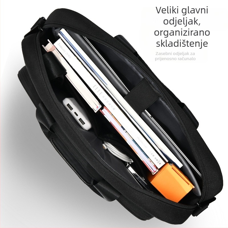 Prekogranična prijenosna torba za laptop s remenom za rame, velikog kapaciteta i visoke razine pohrane, praktična torba za prijenosno računalo