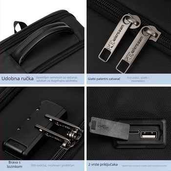 Novi moderni poslovni ruksak za muškarce, vodootporni ruksak velikog kapaciteta s bravom za lozinku, višenamjenska torba za računalo s protuprovalnom zaštitom